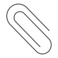 Clip thin line icon, office and work, paperclip Royalty Free Stock Photo