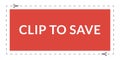 Clip to save coupon Royalty Free Stock Photo