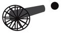 Cannon with cannonballs vector or color illustration