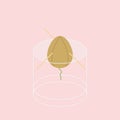 Clipart of an avocado seed over pink background vector or color illustration