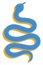 Clipart of a blue-colored slithering snake vector or color illustration