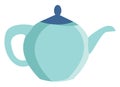 Clipart of a blue colored teapot vector or color illustration