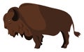 Clipart Of A Brown Bison Vector Or Color Illustration
