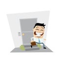 Businessman leaving home clipart