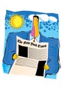 Clipart of Businessman is reading the newspaper