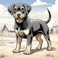 Realistic Vector Illustration Of A Rottweiler Dog With Distinct Markings Royalty Free Stock Photo