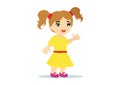 Clipart character of happy little girl vector fat design