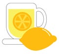 Clipart of a coffee cup filled with lemon tea vector or color illustration