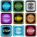 Clipart color square stop