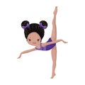 Clipart Cute African American Girl Gymnast Gym