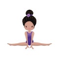 Clipart Cute African American Girl Gymnast Gym