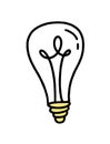 The clipart doodle light bulb. Vector illustration in line style.