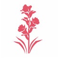 Gladiolus Silhouette Vector Flat Simple Identification Symbol