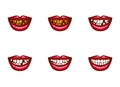 Clipart of female mouths with dental problems