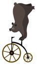 Clipart of circus bear on a bike vector or color illustration