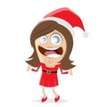 Happy christmas woman in santa claus costume