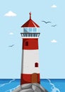 Clipart Lighthouse In Flat Style Vector Illustration Royalty Free Stock Photo