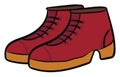 Clipart of a pair of red-colored cut shoes vector or color illustration