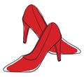 Clipart of a pair of red-colored shoes vector or color illustration