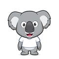 Koala wearing white t shirt