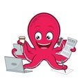 Octopus multitasking Royalty Free Stock Photo