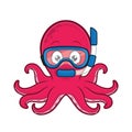 Octopus scuba diver Royalty Free Stock Photo