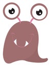 Clipart of a pink-colored smiling monster with two eyes vector or color illustration