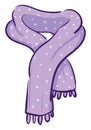 Clipart of a purple scarf with white polka design vector or color illustration