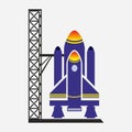 Clipart of Rocket with Tower