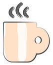 Clipart of a rose-colored coffee cup vector or color illustration