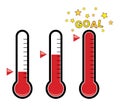 Clipart set of goal thermometers, vector
