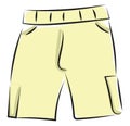 Clipart of a showcase yellow-colored trousers/Shorts vector or color illustration