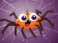 Clipart of Smiling Spider on Web