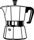 Moka Pot Vector, Coffee Brewer Illustration