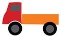 Red and orange toy truck vector or color illustration Royalty Free Stock Photo