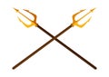 Clipart Trident. Vector illustration of two tridents isolated on white background Royalty Free Stock Photo