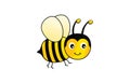 Honey Bee cartoon smile clipart Royalty Free Stock Photo