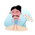 Clipart of a woman with sunburn