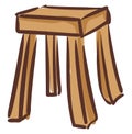 Clipart of a wooden stool vector or color illustration