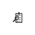 Clipboard with magnifying glass vector icon Royalty Free Stock Photo