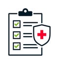 Clipboard medical insurance icon Royalty Free Stock Photo