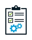 Checklist gear project management icon Royalty Free Stock Photo