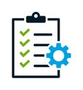 Checklist gear project management icon Royalty Free Stock Photo