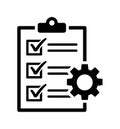 Checklist gear project management icon Royalty Free Stock Photo