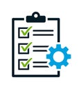 Checklist gear project management icon Royalty Free Stock Photo