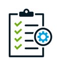 Checklist gear project management icon Royalty Free Stock Photo