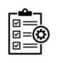 Checklist gear project management icon Royalty Free Stock Photo