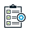 Checklist gear project management icon Royalty Free Stock Photo