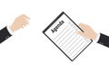 Clipboard agenda. Vector illustration flat design. Isolated on background. White sheets with marks Royalty Free Stock Photo