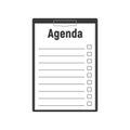 Clipboard agenda. Vector illustration flat design. Isolated on background. White sheets with marks Royalty Free Stock Photo